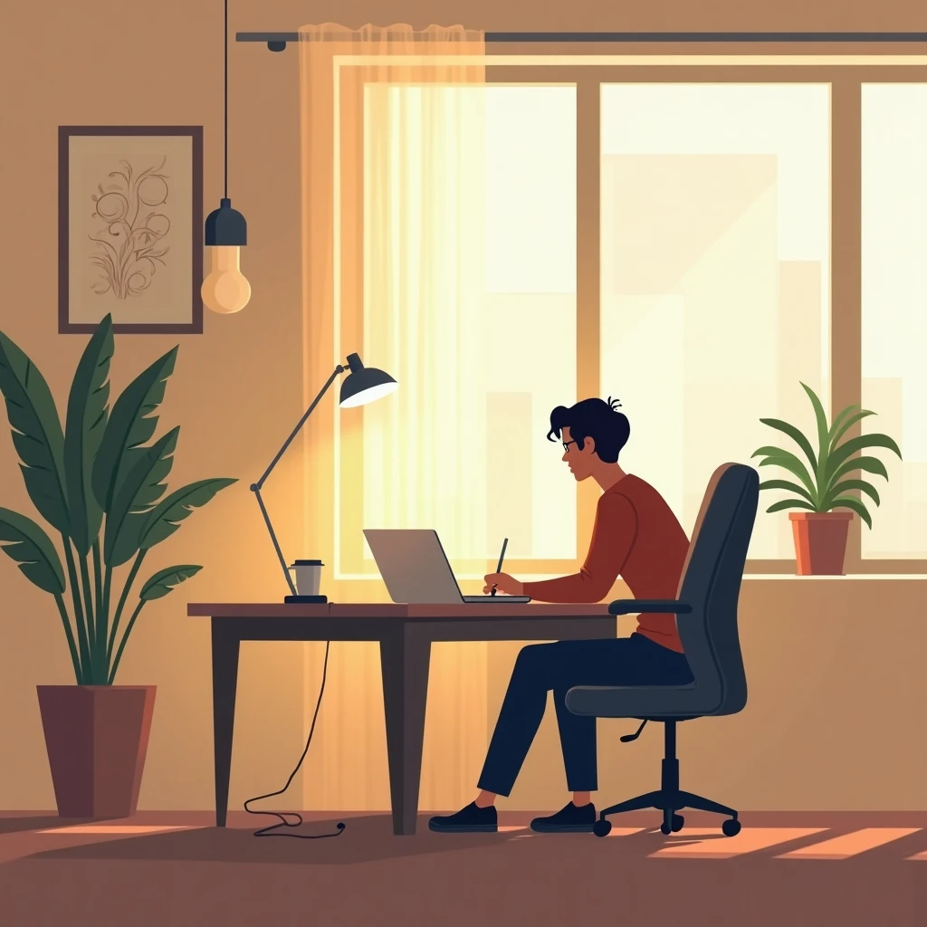 Trabajo desde casa en un entorno profesional