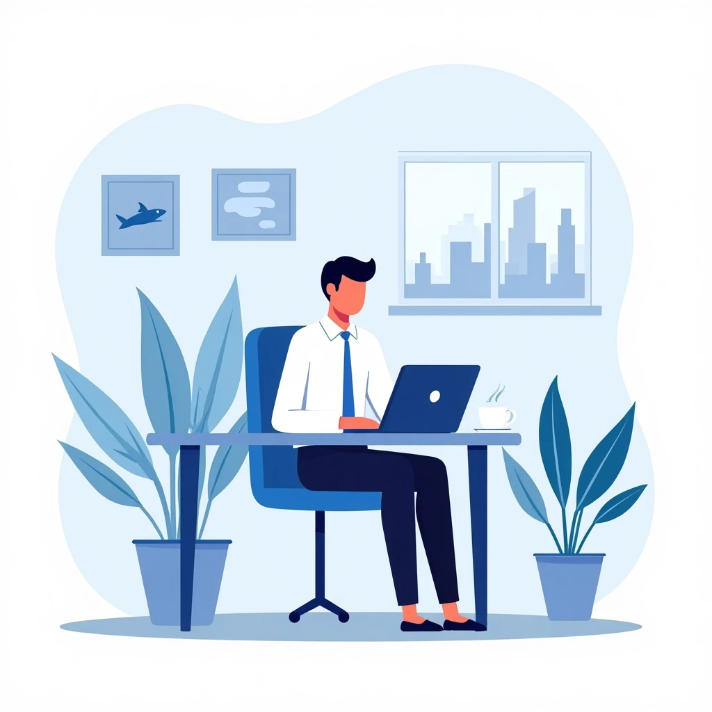 Trabajando desde casa con vista