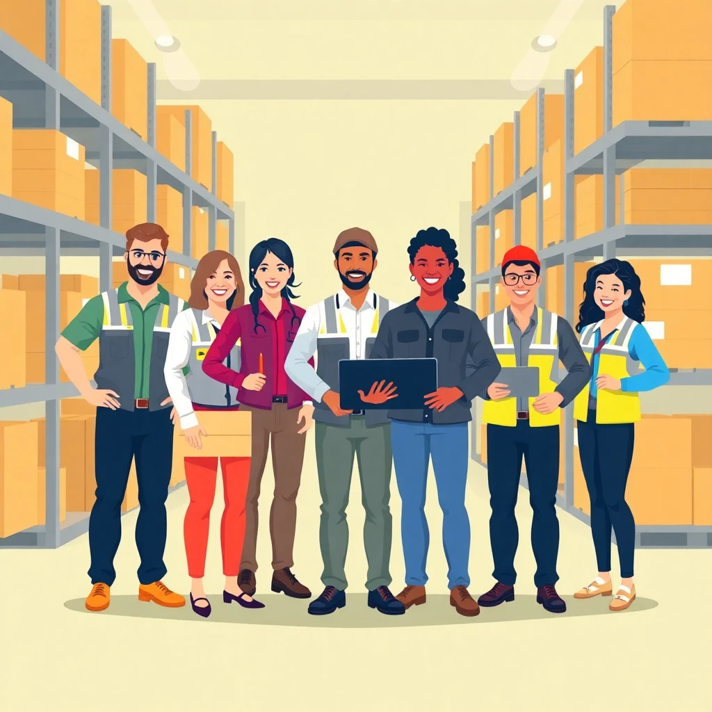 Warehouse teamwork and diversity